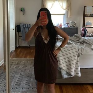 Brown bcbg xs halter dress